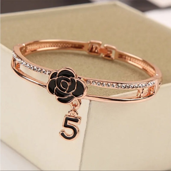 Jewelry - NEW! Fashion Rose Gold Tone Camila #5 Bracelet with Tiny Rhinestones - Stunning!